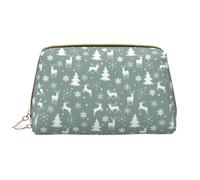 VOSERY Borsa per il trucco, Borse cosmetiche Borsa da toilette da viaggio per le donne, Organizzatore di borsa per il trucco di grande capacità, Borsa per il trucco semplice con cervo nordico fiocco