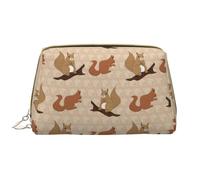 VOSERY Borsa per il trucco, Borse cosmetiche Borsa da toilette da viaggio per le donne, Organizzatore di borsa per il trucco di grande capacità, Semplice disegno di carino scoiattolo, Borsa per il