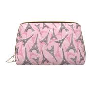 VOSERY Borsa per il trucco, Borse cosmetiche Borsa da toilette da viaggio per le donne, Organizzatore di borsa per il trucco di grande capacità, Borsa per il trucco rosa Torri Eiffel, Borsa per il