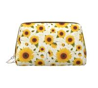 VOSERY Borsa per il trucco, Borse cosmetiche Borsa da toilette da viaggio per le donne, Organizzatore di borsa per il trucco di grande capacità, Modello in stile europeo Girasole Una borsa per il