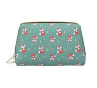 VOSERY Borsa per il trucco, Borse cosmetiche Borsa da toilette da viaggio per le donne, Organizzatore di borsa per il trucco di grande capacità, Borsa per il trucco con stampa di volpe di grano, Borsa