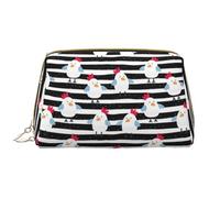 VOSERY Borsa per il trucco, Borse cosmetiche Borsa da toilette da viaggio per le donne, Organizzatore di borsa per il trucco di grande capacità, Borsa per il trucco a righe bianche e nere, Borsa per