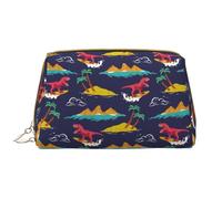 VOSERY Borsa per il trucco, Borse cosmetiche Borsa da toilette da viaggio per le donne, Organizzatore di borsa per il trucco di grande capacità, Borsa per il trucco dell'isola dei dinosauri, Borsa per