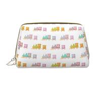 VOSERY Borsa per il trucco, Borse cosmetiche Borsa da toilette da viaggio per le donne, Organizzatore di borsa per il trucco di grande capacità, Borsa per il trucco con motivo treno dei cartoni
