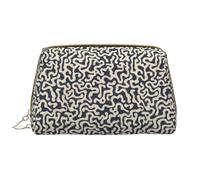VOSERY Borsa per il trucco, Borse cosmetiche Borsa da toilette da viaggio per le donne, Organizzatore di borsa per il trucco di grande capacità, Borsa per il trucco con linee astratte, Borsa per il