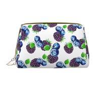 VOSERY Borsa per il trucco, Borse cosmetiche Borsa da toilette da viaggio per le donne, Organizzatore di borsa per il trucco di grande capacità, Borsa per il trucco con uva con stampa mirtilli, Borsa