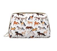 VOSERY Borsa per il trucco, borse cosmetiche Borsa da toilette da viaggio per le donne, Semplice dipinto Cool Horse_A Borsa per il trucco, Borsa per il trucco di grande capacità, Borsa per il trucco