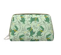 VOSERY Borsa per il trucco, Borse cosmetiche Borsa da toilette da viaggio per le donne, Simpatici dinosauri nello spazio, Borsa per il trucco di grande capacità, Borsa per il trucco carina, Custodia