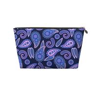 VOSERY Borsa per il trucco in pelle, borsa per cosmetici da viaggio da donna, borsa da trucco viola cachemire, borsa per il trucco, borsa per il trucco carina, borsa impermeabile per il trucco