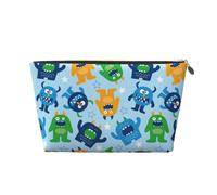 VOSERY Borsa per il trucco in pelle, borsa per cosmetici da viaggio da donna, borsa per trucco con mostri dei cartoni animati, borsa per il trucco carina, borsa per il trucco impermeabile