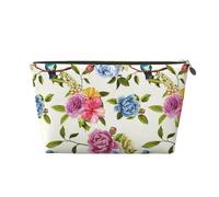 VOSERY Borsa per il trucco in pelle, borsa per cosmetici da viaggio da donna, borsa per trucco con motivo colibrì garofano, borsa per il trucco carina, borsa per il trucco impermeabile