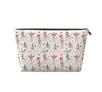 VOSERY Borsa per il trucco in pelle, borsa per cosmetici da viaggio da donna, borsa per trucco con teschio d'amore di Halloween, borsa per il trucco carina, borsa per il trucco impermeabile