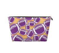 VOSERY Borsa per il trucco in pelle, borsa per cosmetici da viaggio da donna, graziosa borsa per il trucco viola del football americano, graziosa borsa per il trucco, borsa impermeabile per il trucco