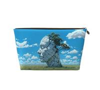 VOSERY Borsa per il trucco in pelle, borsa per cosmetici da viaggio per donne, borsa per trucco con testa di albero in terra incrinata, borsa per il trucco carina, borsa per il trucco impermeabile