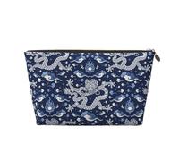 VOSERY Borsa per il trucco in pelle, borsa per cosmetici da viaggio per donne, borsa per trucco Dragon B, borsa per il trucco carina, borsa impermeabile per il trucco
