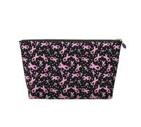 VOSERY Borsa per il trucco in pelle, borsa per cosmetici da viaggio per donne, sensibilizzazione sul cancro al seno, borsa organizer per trucco, graziosa borsa per il trucco, borsa impermeabile per il