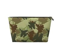 VOSERY Borsa per il trucco in pelle, trousse da viaggio per donne, borsa da trucco mimetica verde aeronautica, borsa per il trucco carina, borsa per il trucco impermeabile