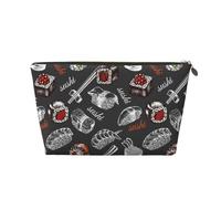 VOSERY Borsa per il trucco in pelle, trousse da viaggio per donne, borsa per il trucco giapponese sushi hashi, borsa per il trucco, graziosa borsa per il trucco, borsa impermeabile per il trucco