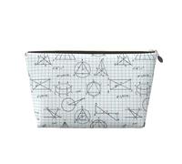 VOSERY Borsa per trucchi in pelle, borsa da viaggio per cosmetici, borsa da toilette da donna, borsa per trucco con stampa di equazioni matematiche, borsa per il trucco, borsa per il trucco carina