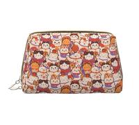 VOSERY Borsa per trucchi, trousse da viaggio da donna, grande capacità, organizer per trucchi, Maneki-Neko, graziosa borsa per il trucco, custodia per il trucco in pelle impermeabile
