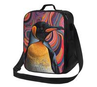 VOSERY Borsa termica per il pranzo per donne e uomini, borsa per il pranzo riutilizzabile per viaggi di lavoro, motivo astratto pinguino grande capacità borsa termica borsa per il pranzo