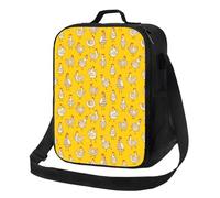 VOSERY Borsa termica per il pranzo per donne e uomini, borsa per il pranzo riutilizzabile per viaggi di lavoro, divertente pollo carino giallo grande capacità borsa termica borsa per il pranzo