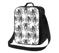 VOSERY Borsa termica per il pranzo per donne e uomini, borsa per il pranzo riutilizzabile per viaggi di lavoro, fantastici giocatori di hockey grigio grande capacità borsa termica borsa per il pranzo