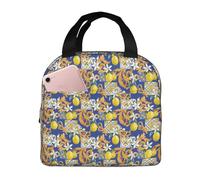VOSERY Borsa termica per il pranzo per donne e uomini, stile siciliano, borsa termica per il pranzo, a prova di perdite, riutilizzabile, grande capacità, per lavoro, ufficio, picnic, viaggi