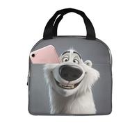 VOSERY Borsa termica per il pranzo, unisex, con orso polare sorridente, a prova di perdite, riutilizzabile, di grande capacità, per lavoro, ufficio, picnic, viaggi