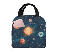 VOSERY Borsa termica per il pranzo, unisex, con sistema solare e pianeti, carina, per donne e uomini, riutilizzabile, isolata, a prova di perdite, contenitore per il pranzo per viaggi, lavoro, scuola
