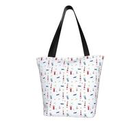 VOSERY Borsa tote da donna, borsa a vela con faro nautico con cerniera e tasche interne, borse estetiche a tracolla