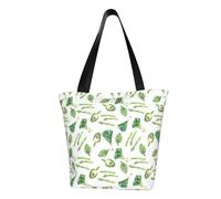 VOSERY Borsa tote da donna, borsa tote con asparagi cipolle verdi con cerniera e tasche interne, borse estetiche a tracolla