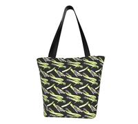 VOSERY Borsa tote da donna, borsa tote nera con stampa asparagi con cerniera e tasche interne, borse a tracolla estetiche