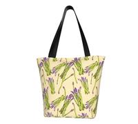 VOSERY Borsa tote da donna, con stampa esilarante di asparagi con cerniera e tasche interne, borse estetiche a tracolla