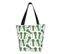 VOSERY Borsa tote da donna, stampa verde asparagi, borsa tote con cerniera e tasche interne, borse estetiche a tracolla