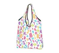 VOSERY Borse della spesa riutilizzabili dei numeri variopinti della matematica per la spesa borsa di totalizzatore pieghevole con le maniglie, Nero, 2 PCS