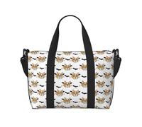 Vosery Borsone da viaggio, borsa da weekender, borsa da portare con sé durante la notte, borse per donne e uomini, carino Halloween Corgi cane pipistrello spalla sport palestra bagaglio borsa per