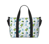 Vosery Borsone da viaggio, borsa da weekender, borsa da portare con sé durante la notte, per donne e uomini, con creature marine in stile cartone animato, borsa da spalla, per sport, palestra, bagagli