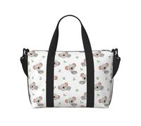 Vosery Borsone da viaggio, borsa da weekender, borsa da portare con sé durante la notte, per donne e uomini, stampa koala grigia e bianca, borsa da spalla, per sport, palestra, bagaglio da viaggio