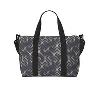 Vosery Borsone da viaggio, borsa da weekender, borsa da portare con sé durante la notte, per donne e uomini, motivi geometrici a labirinto, borsa da spalla per sport, palestra, bagaglio per oggetti