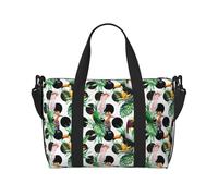 Vosery Borsone da viaggio, borsa da weekender, da portare con sé durante la notte, per donne e uomini, a pois, pappagallo, tucano, foglia, sport, palestra, bagagli, borsa da viaggio
