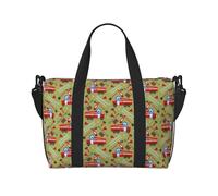 Vosery Borsone da viaggio, borsa da weekender, da portare con sé durante la notte, per donne e uomini, camion dei pompieri con cartoni animati, borsa sportiva da palestra, borsa da viaggio per oggetti