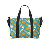 Vosery Borsone da viaggio, borsa da weekender, da portare con sé durante la notte, per donne e uomini, uova in camicia a nido d'ape, pancetta, sport, palestra, bagaglio da viaggio, articolo personale