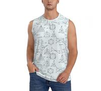 VOSERY Camicie senza maniche da uomo, ad asciugatura rapida, con stampa di equazioni matematiche, canottiere da allenamento da uomo senza maniche, nero, S