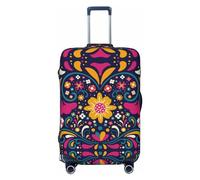 VOSERY Cinco De Mayo - Copertura per bagagli da viaggio, lavabile, con motivo floreale, adatta per bagagli da 45 a 81 cm, nero, Small