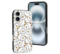 VOSERY Compatibile con iPhone 16, Simple Lines Cute Duck Custodia protettiva morbida compatibile con iPhone 16 Custodia per telefono per donne uomini da 6,1 pollici nero