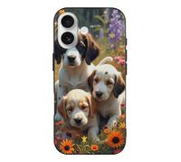 VOSERY Compatibile con iPhone 17 custodia sottile - 6,3 pollici TPU carino marrone cucciolo giardino stampa modello cover compatibile con iPhone 17 custodia sottile robusta per donne uomini