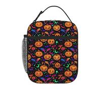 VOSERY Contenitore per il pranzo per uomini e donne, borsa per il pranzo da uomo, elegante borsa termica per il pranzo, con pipistrello di zucca di Halloween, piccola scatola per il pranzo per donne