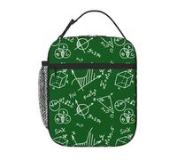 VOSERY Contenitore per il pranzo per uomini e donne, borsa per il pranzo da uomo, elegante borsa termica per il pranzo, motivo matematico verde, piccola scatola per il pranzo per donne, contenitore