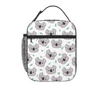 VOSERY Contenitore per il pranzo per uomini e donne, borsa per il pranzo da uomo, elegante borsa termica per il pranzo, verde koala grigio, piccola scatola per il pranzo per donne, contenitore per il